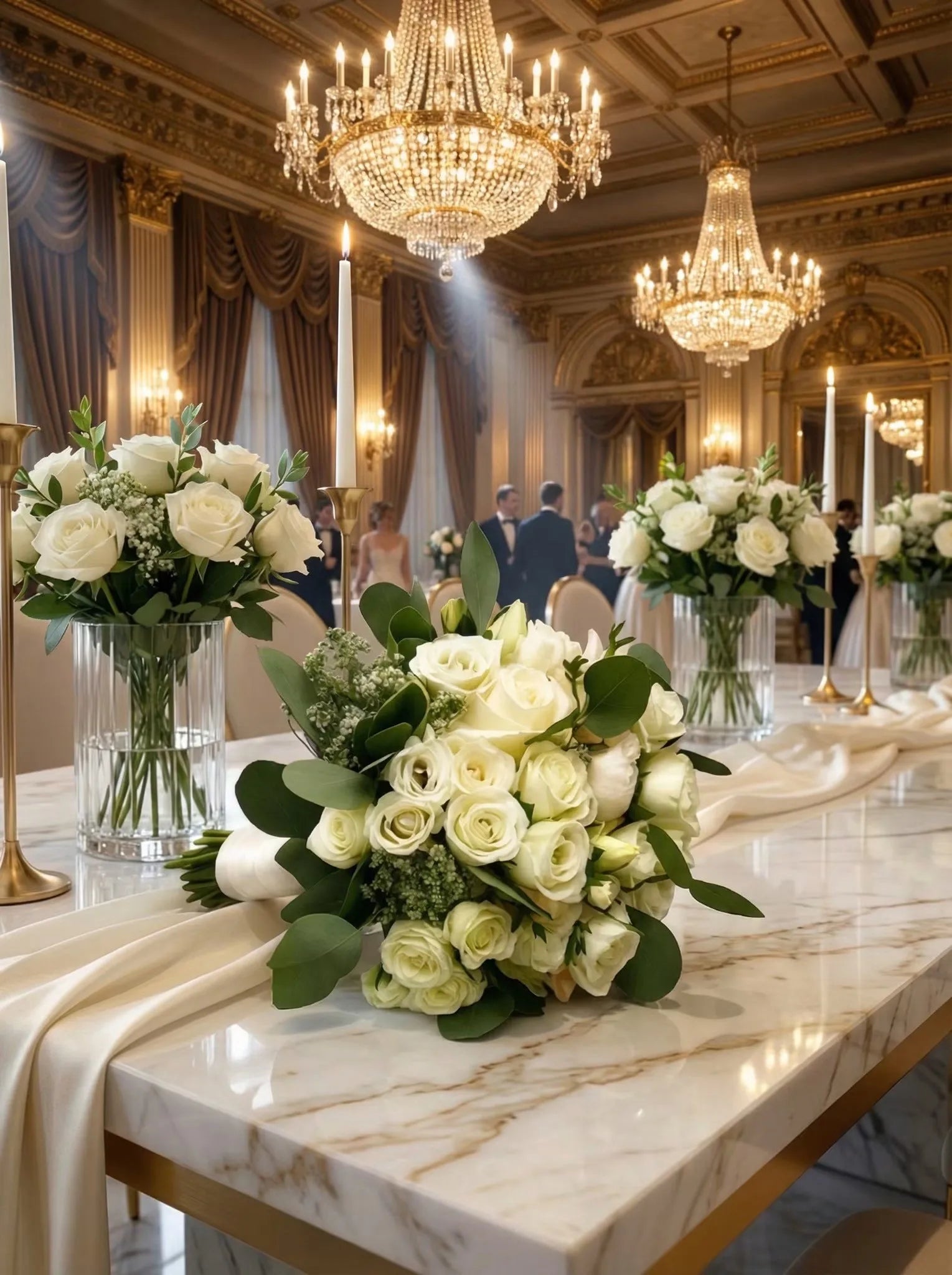 Woman arranging flowers