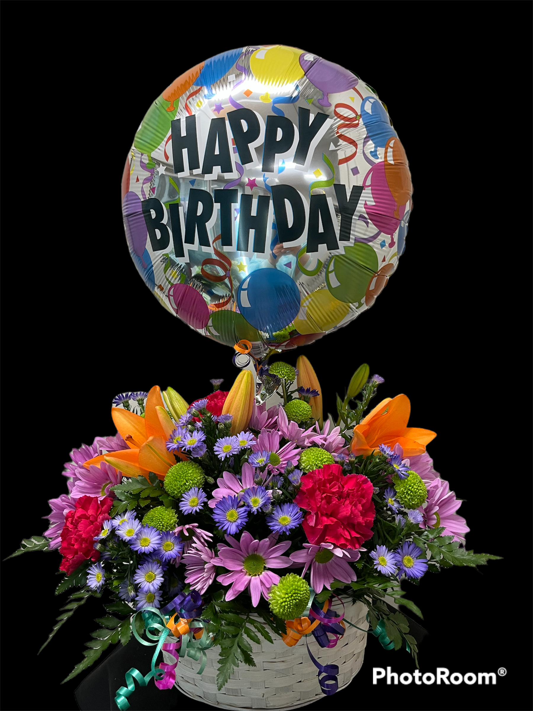 Happy Birthday Arrangement with Balloon